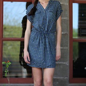 Angie Drawstring Button Up Shirt Dress M